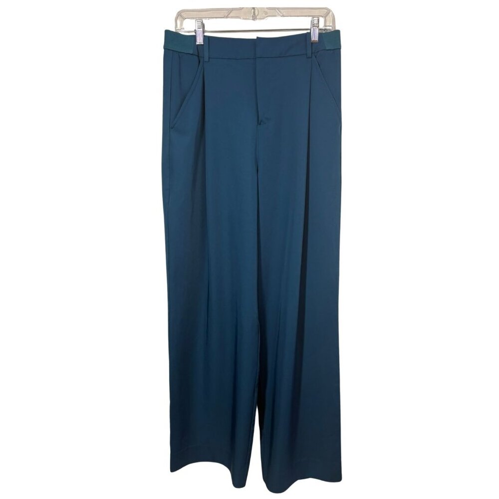 Malbon Women’s Tailored Wide Leg Pants – Size 6 – Teal Blue – Golf / Lifestyle